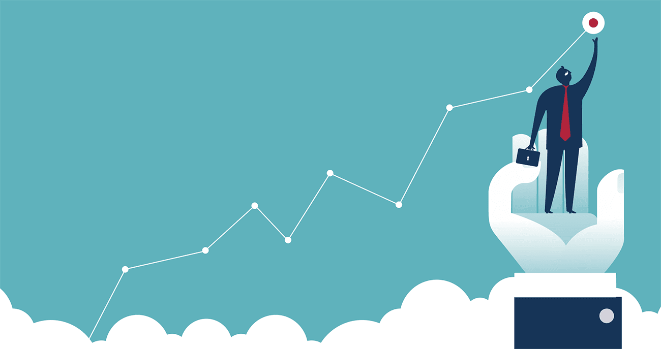 Sales targets and success chart at hand